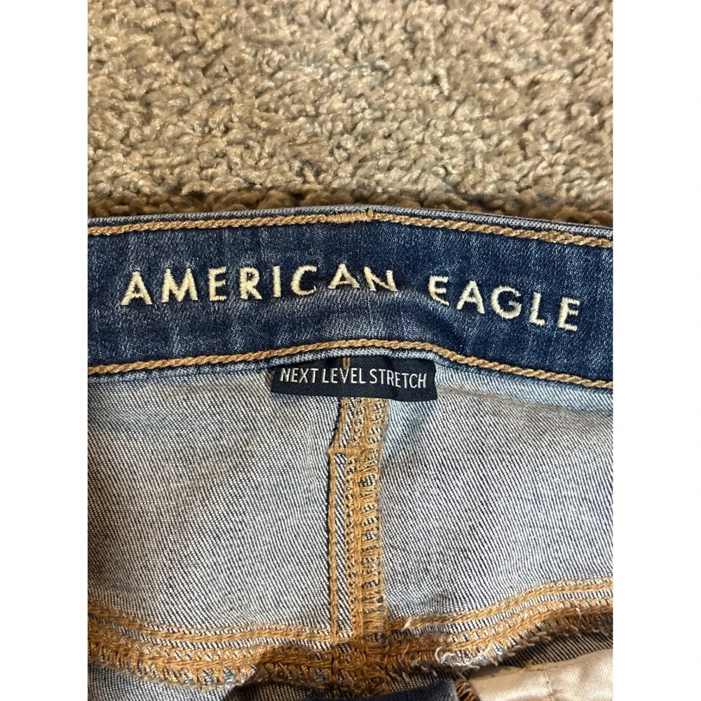 American Eagle High Rise Jegging Next Level Stretch Medium Wash Jeans 8 Short